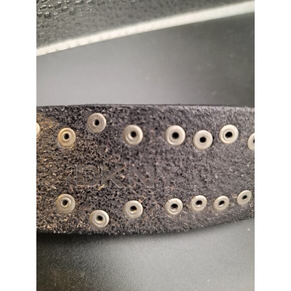 DKNY Leather Studded Belt Women's Sz Large 43"L Boho Edgy Chic - Picture 6 of 11